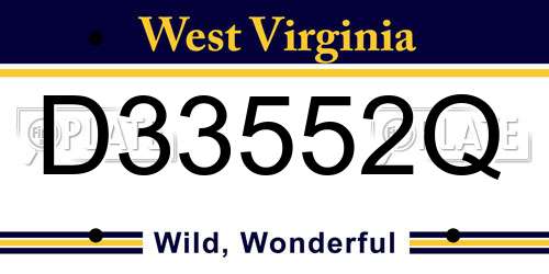 D33552Q West Virginia License Plate
