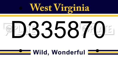 D335870 West Virginia License Plate