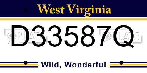 D33587Q West Virginia License Plate