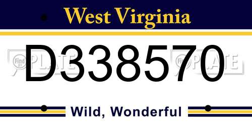 D338570 West Virginia License Plate