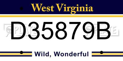 D35879B West Virginia License Plate