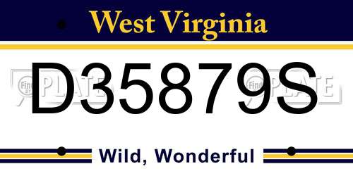 D35879S West Virginia License Plate