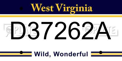 D37262A West Virginia License Plate