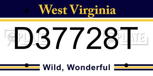 D37728T West Virginia License Plate