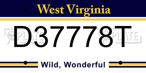 D37778T West Virginia License Plate