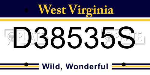 D38535S West Virginia License Plate