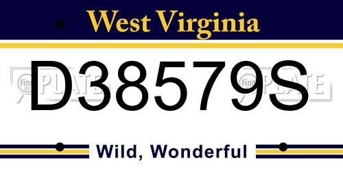 D38579S West Virginia License Plate