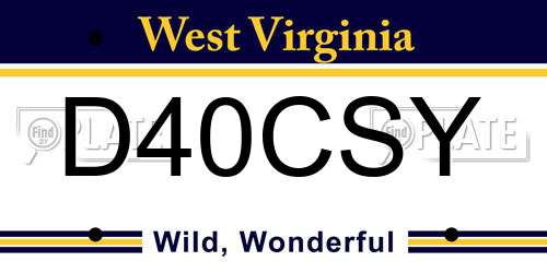 D40CSY West Virginia License Plate