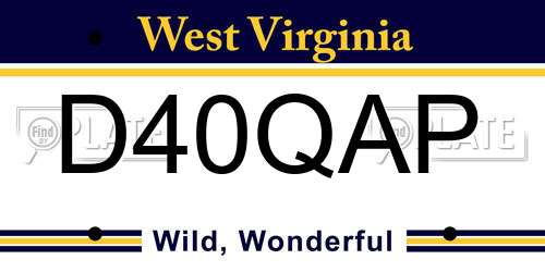 D40QAP West Virginia License Plate