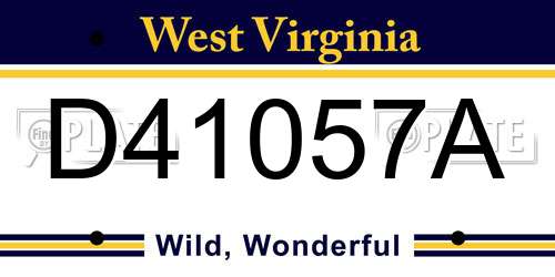 D41057A West Virginia License Plate