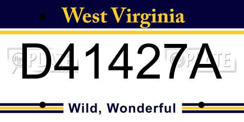 D41427A West Virginia License Plate