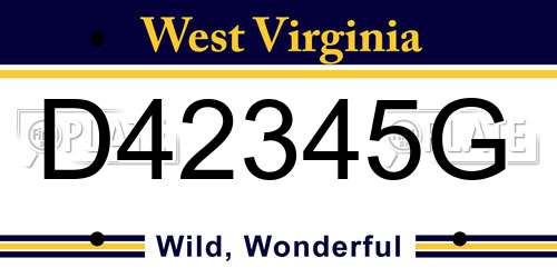 D42345G West Virginia License Plate