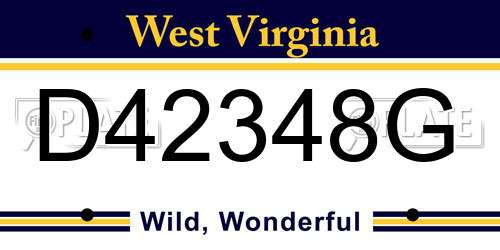 D42348G West Virginia License Plate
