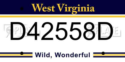 D42558D West Virginia License Plate