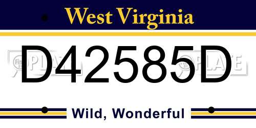 D42585D West Virginia License Plate