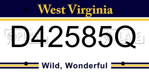 D42585Q West Virginia License Plate
