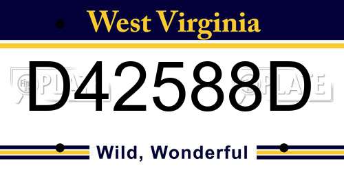 D42588D West Virginia License Plate