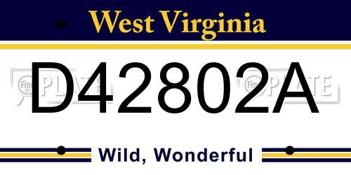 D42802A West Virginia License Plate