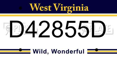 D42855D West Virginia License Plate