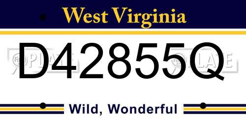D42855Q West Virginia License Plate