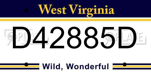 D42885D West Virginia License Plate