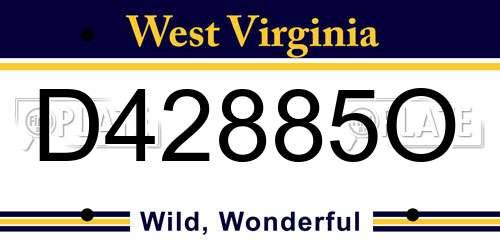 D42885O West Virginia License Plate