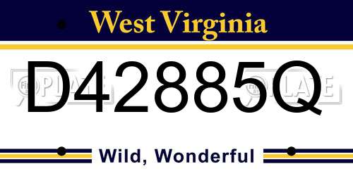 D42885Q West Virginia License Plate