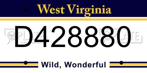 D428880 West Virginia License Plate