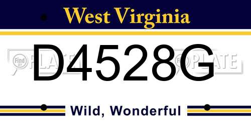 D4528G West Virginia License Plate