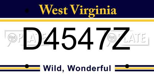 D4547Z West Virginia License Plate