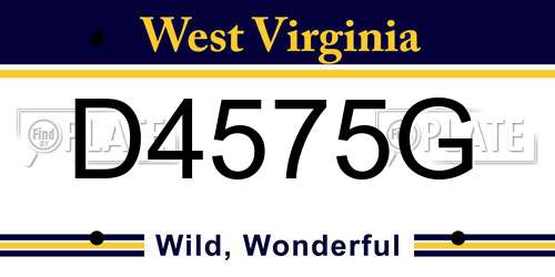 D4575G West Virginia License Plate