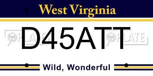 D45ATT West Virginia License Plate