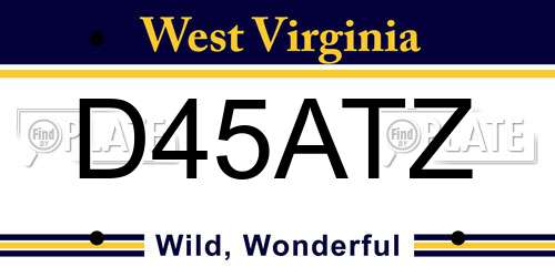 D45ATZ West Virginia License Plate