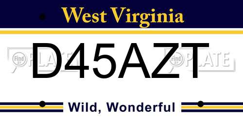 D45AZT West Virginia License Plate