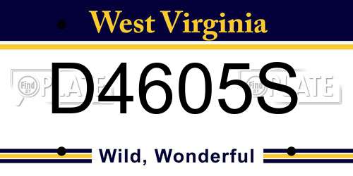 D4605S West Virginia License Plate