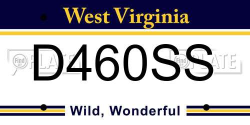 D460SS West Virginia License Plate