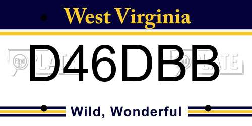 D46DBB West Virginia License Plate