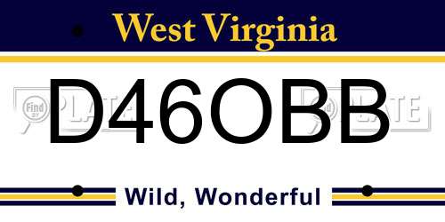 D46OBB West Virginia License Plate