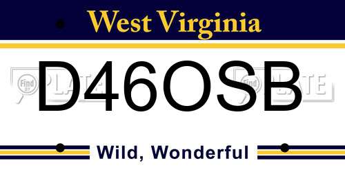 D46OSB West Virginia License Plate