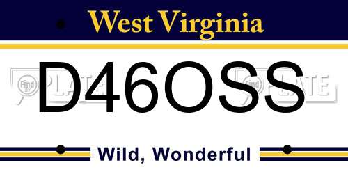 D46OSS West Virginia License Plate