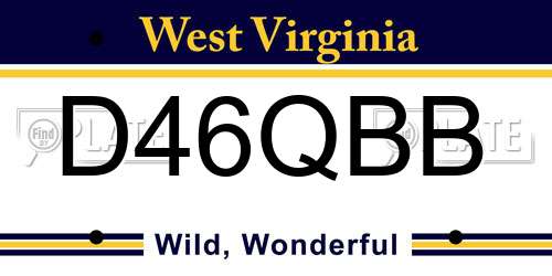D46QBB West Virginia License Plate