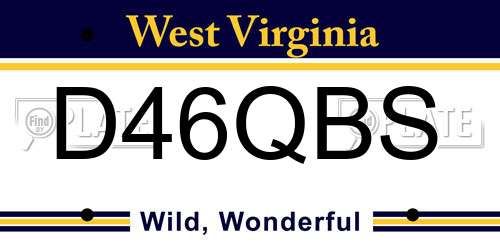 D46QBS West Virginia License Plate