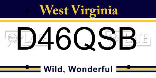 D46QSB West Virginia License Plate