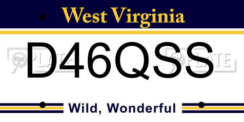 D46QSS West Virginia License Plate