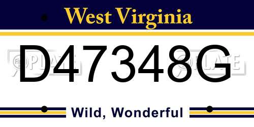 D47348G West Virginia License Plate