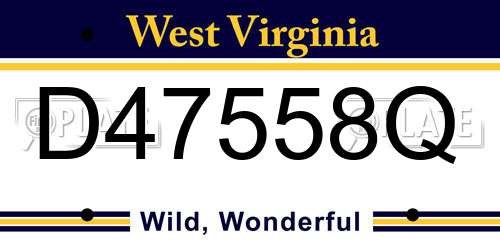 D47558Q West Virginia License Plate