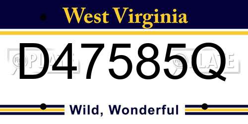 D47585Q West Virginia License Plate