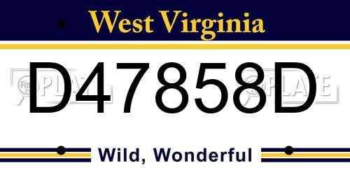 D47858D West Virginia License Plate