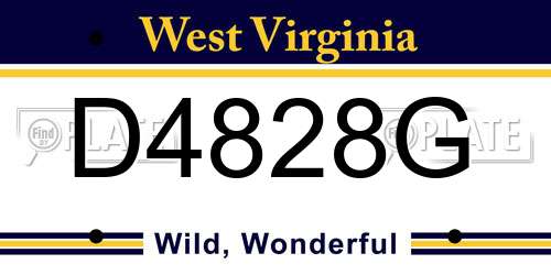 D4828G West Virginia License Plate
