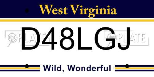 D48LGJ West Virginia License Plate